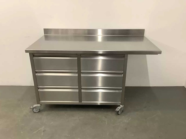 Mobiele rvs werktafel (160 cm) - afbeelding 8 van  8