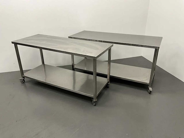 Mobiele rvs werktafel (2x) - afbeelding 6 van  6