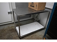 Mobiele rvs werktafel (2x) - afbeelding 2 van  3