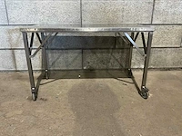 Mobiele rvs werktafel (2x) - afbeelding 4 van  5