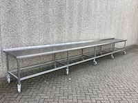 Mobiele rvs werktafel (680 cm) - afbeelding 1 van  12