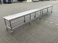 Mobiele rvs werktafel (680 cm) - afbeelding 11 van  12