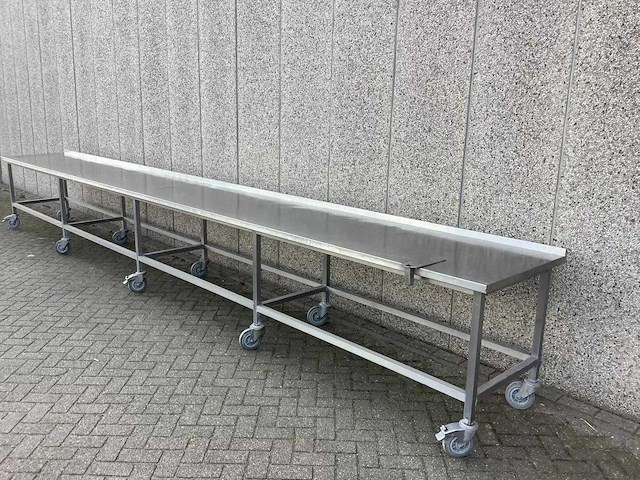 Mobiele rvs werktafel (680 cm) - afbeelding 2 van  7