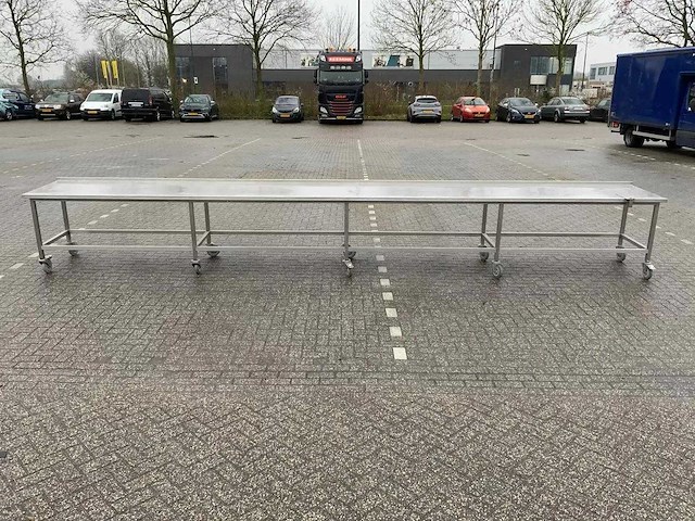 Mobiele rvs werktafel (680 cm) - afbeelding 3 van  7