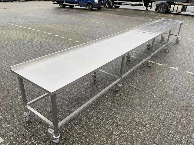 Mobiele rvs werktafel (680 cm) - afbeelding 4 van  7