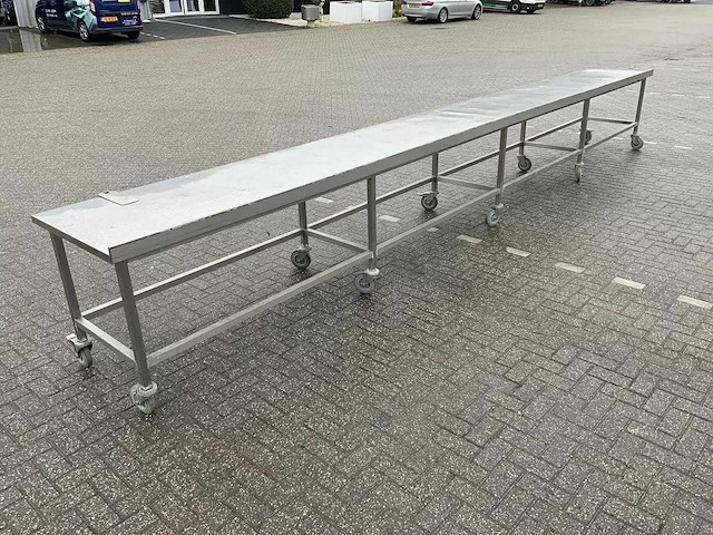 Mobiele rvs werktafel (680 cm) - afbeelding 7 van  7