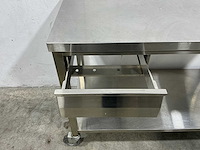 Mobiele rvs werktafel met lade - afbeelding 2 van  3