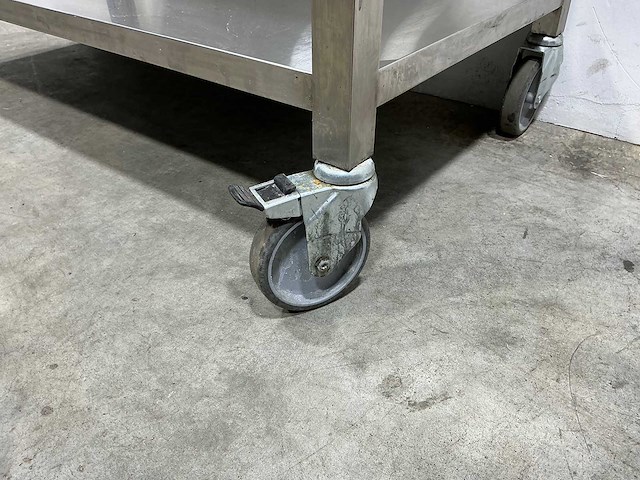 Mobiele rvs werktafel met lade - afbeelding 3 van  3