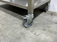 Mobiele rvs werktafel met lade - afbeelding 3 van  3