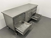 Mobiele rvs werktafel met lades - afbeelding 6 van  6