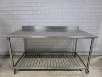 Mobiele rvs werktafel met onderschap