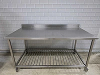 Mobiele rvs werktafel met onderschap - afbeelding 2 van  5