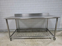 Mobiele rvs werktafel met onderschap - afbeelding 5 van  5