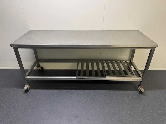 Mobiele rvs werktafel - afbeelding 2 van  5
