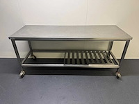 Mobiele rvs werktafel - afbeelding 2 van  5