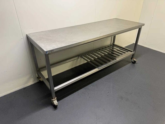Mobiele rvs werktafel - afbeelding 3 van  5