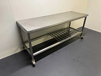 Mobiele rvs werktafel - afbeelding 3 van  5