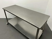 Mobiele rvs werktafel - afbeelding 3 van  4