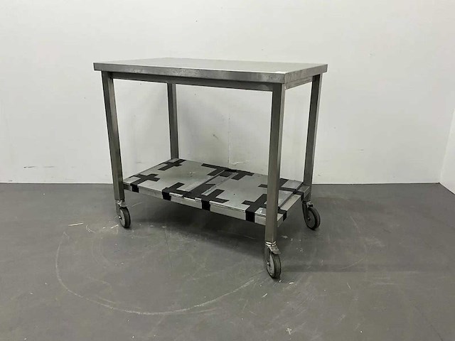 Mobiele rvs werktafel - afbeelding 2 van  5