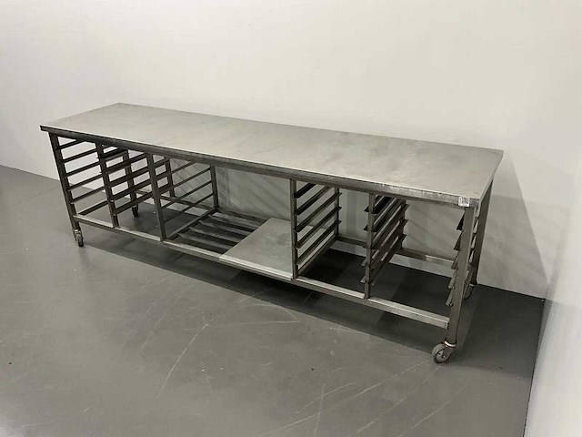 Mobiele rvs werktafel - afbeelding 1 van  8