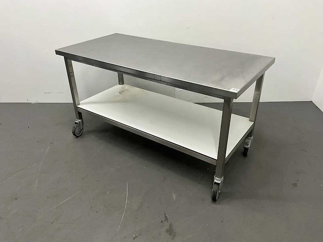 Mobiele rvs werktafel - afbeelding 1 van  6