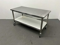Mobiele rvs werktafel - afbeelding 1 van  6
