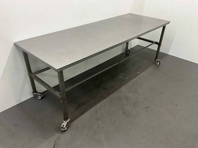 Mobiele rvs werktafel - afbeelding 3 van  6