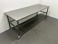Mobiele rvs werktafel - afbeelding 3 van  6