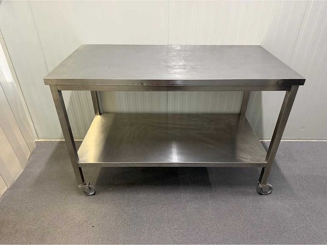 Mobiele rvs werktafel - afbeelding 1 van  5