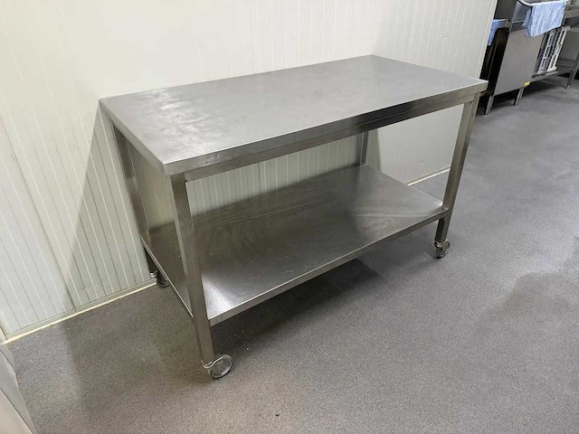 Mobiele rvs werktafel - afbeelding 2 van  5