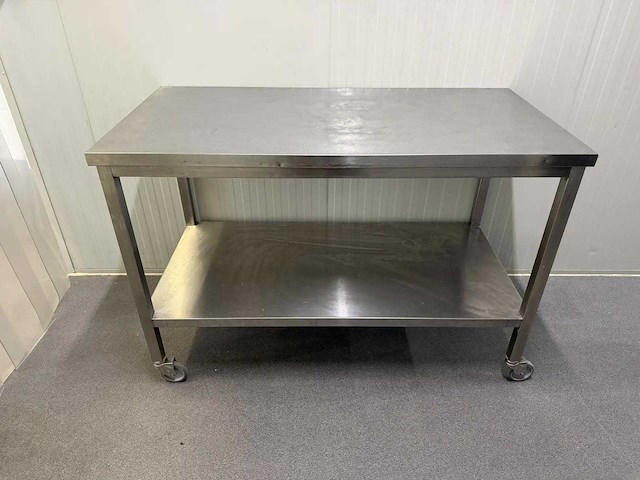 Mobiele rvs werktafel - afbeelding 3 van  5