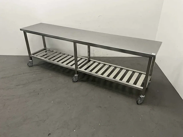Mobiele rvs werktafel - afbeelding 6 van  7