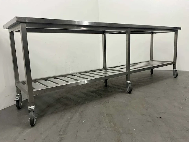 Mobiele rvs werktafel - afbeelding 4 van  7