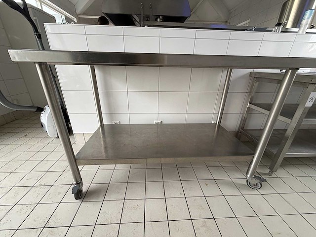 Mobiele rvs werktafel - afbeelding 1 van  4