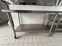 Mobiele rvs werktafel - afbeelding 1 van  4