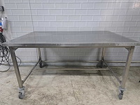 Mobiele rvs werktafel