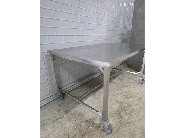 Mobiele rvs werktafel - afbeelding 3 van  5