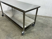 Mobiele rvs werktafel - afbeelding 2 van  4
