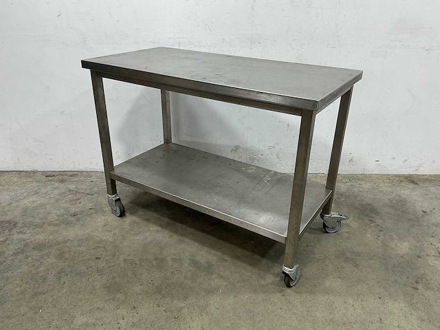 Mobiele rvs werktafel - afbeelding 1 van  4