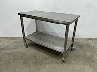 Mobiele rvs werktafel - afbeelding 1 van  4