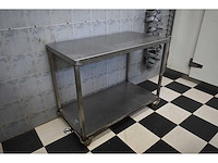 Mobiele rvs werktafel - afbeelding 2 van  3