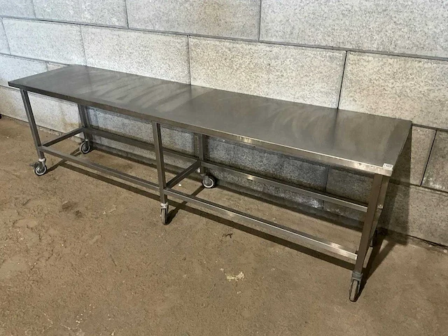Mobiele rvs werktafel - afbeelding 1 van  5