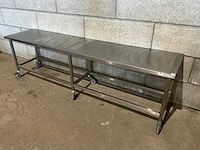 Mobiele rvs werktafel