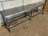 Mobiele rvs werktafel - afbeelding 3 van  5