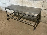 Mobiele rvs werktafel