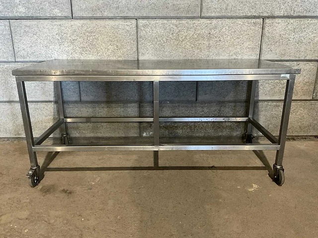 Mobiele rvs werktafel - afbeelding 3 van  6