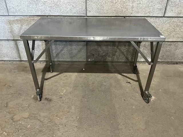 Mobiele rvs werktafel - afbeelding 2 van  5
