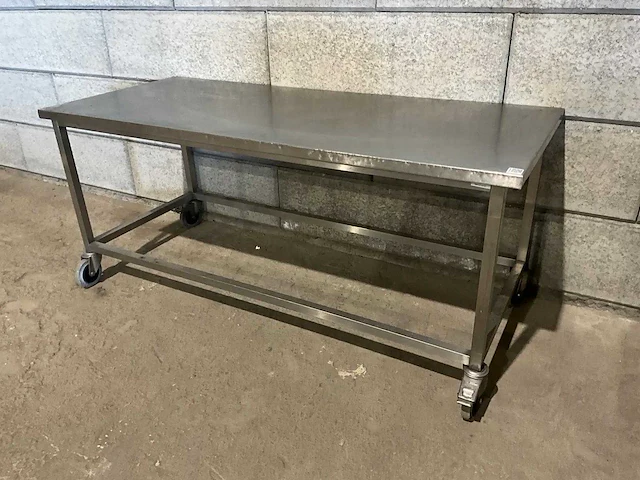 Mobiele rvs werktafel - afbeelding 1 van  5