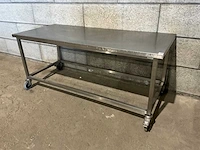 Mobiele rvs werktafel
