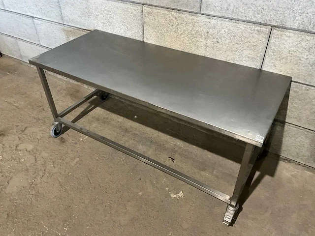 Mobiele rvs werktafel - afbeelding 2 van  5
